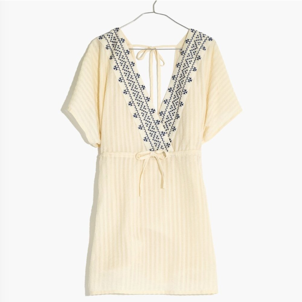 Madewell Embroidered Tie Back Cover-Up Dress